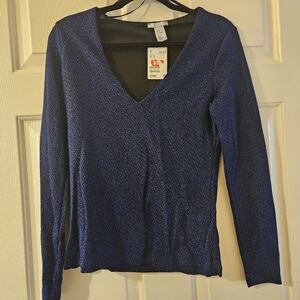 H&M Blue V-Neck Sweater